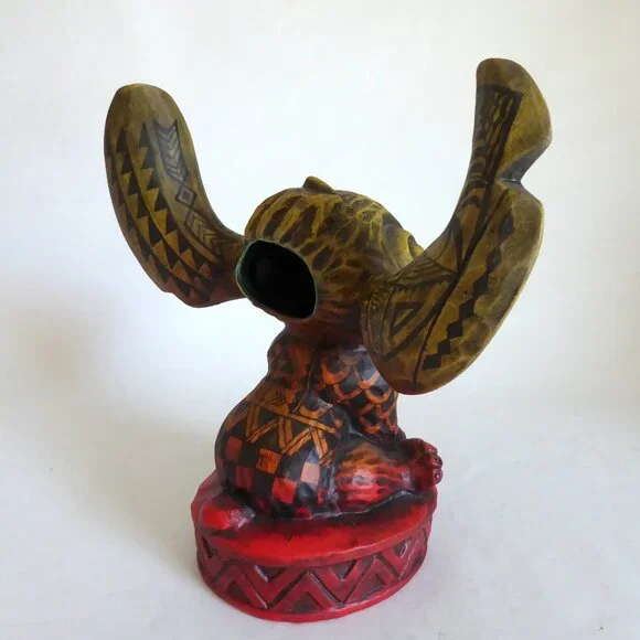 NEW 2018 OOAK #1/1 GECKO SOUTH SEA ARTS DISNEY LILO & STITCH MAORI TIKI MUG - Picture 4 of 12